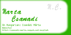 marta csanadi business card